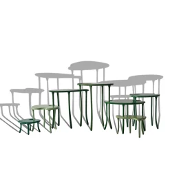 Tavo B Set di tavoli modulari verdi a 7 pezzi in edizione limitata di Giuliano-Fukuda