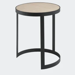Tavolinetto Basso Bea con Struttura in Ferro Top in Legno