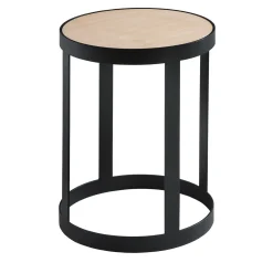 Tavolinetto Basso Bea con Struttura in Ferro Top in Legno