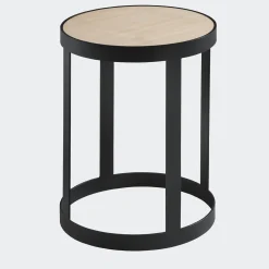 Tavolinetto Basso Bea con Struttura in Ferro Top in Legno