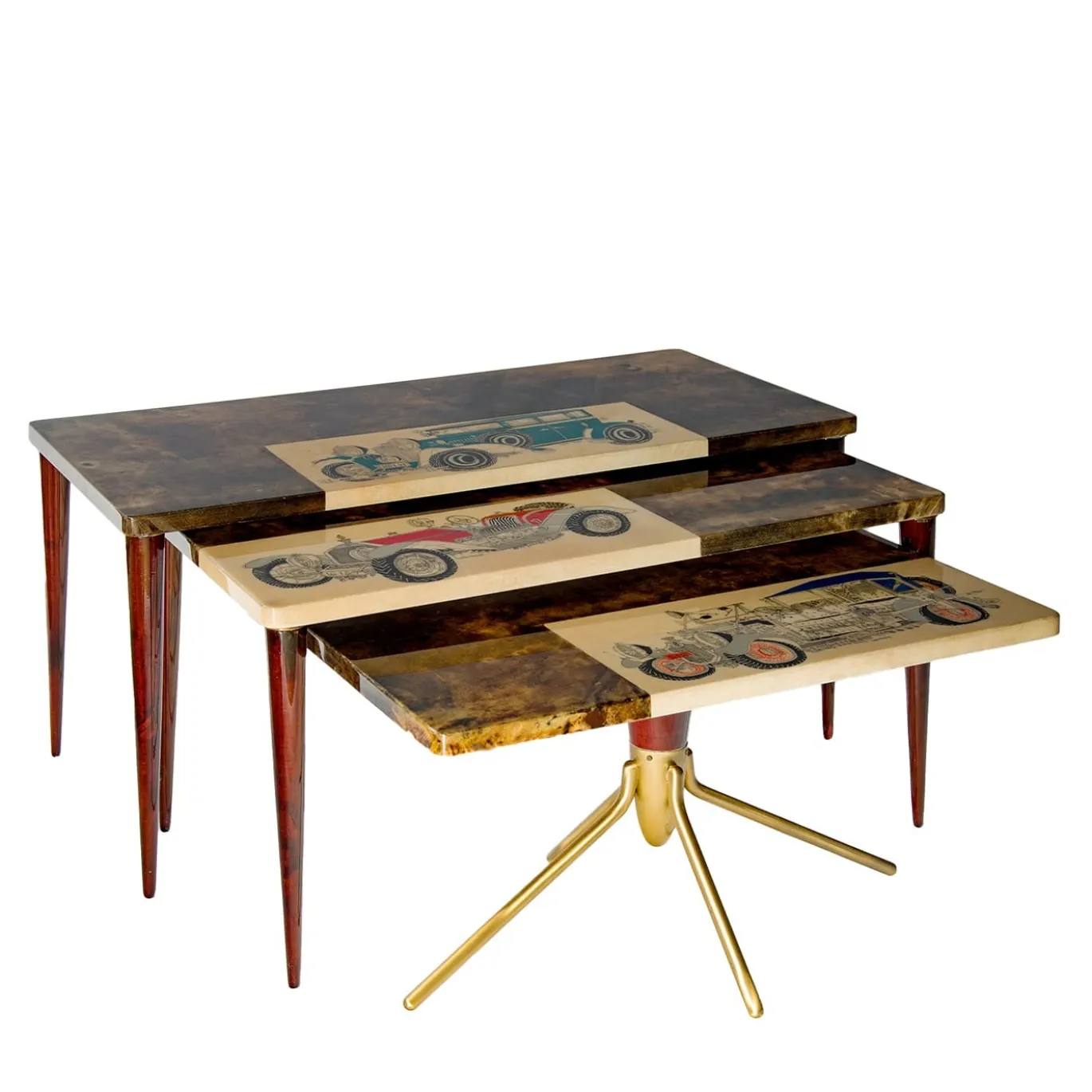 Tavolini della collezione Tura di Aldo Tura e Alessandro Mendini