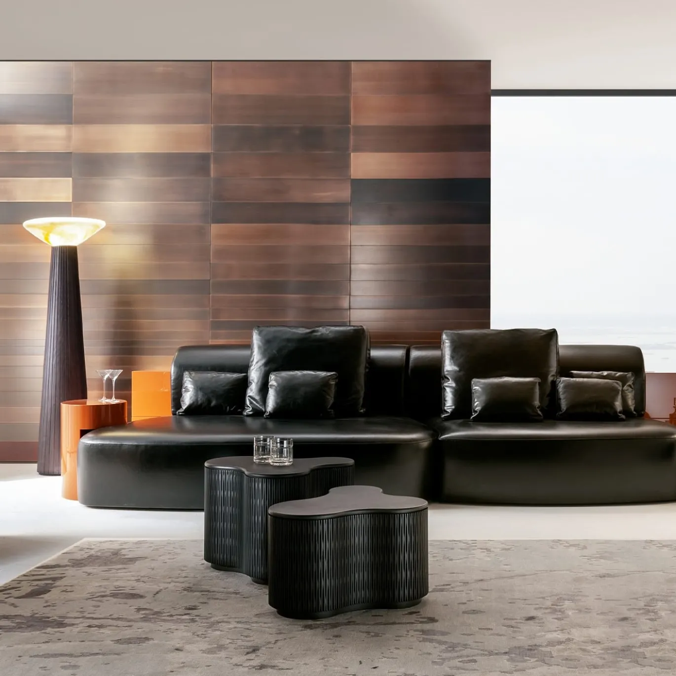 Tavolini Impilabili Infinity in Legno Nero Antracite