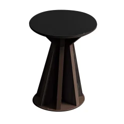 Tavolino alto con piano in vetro
