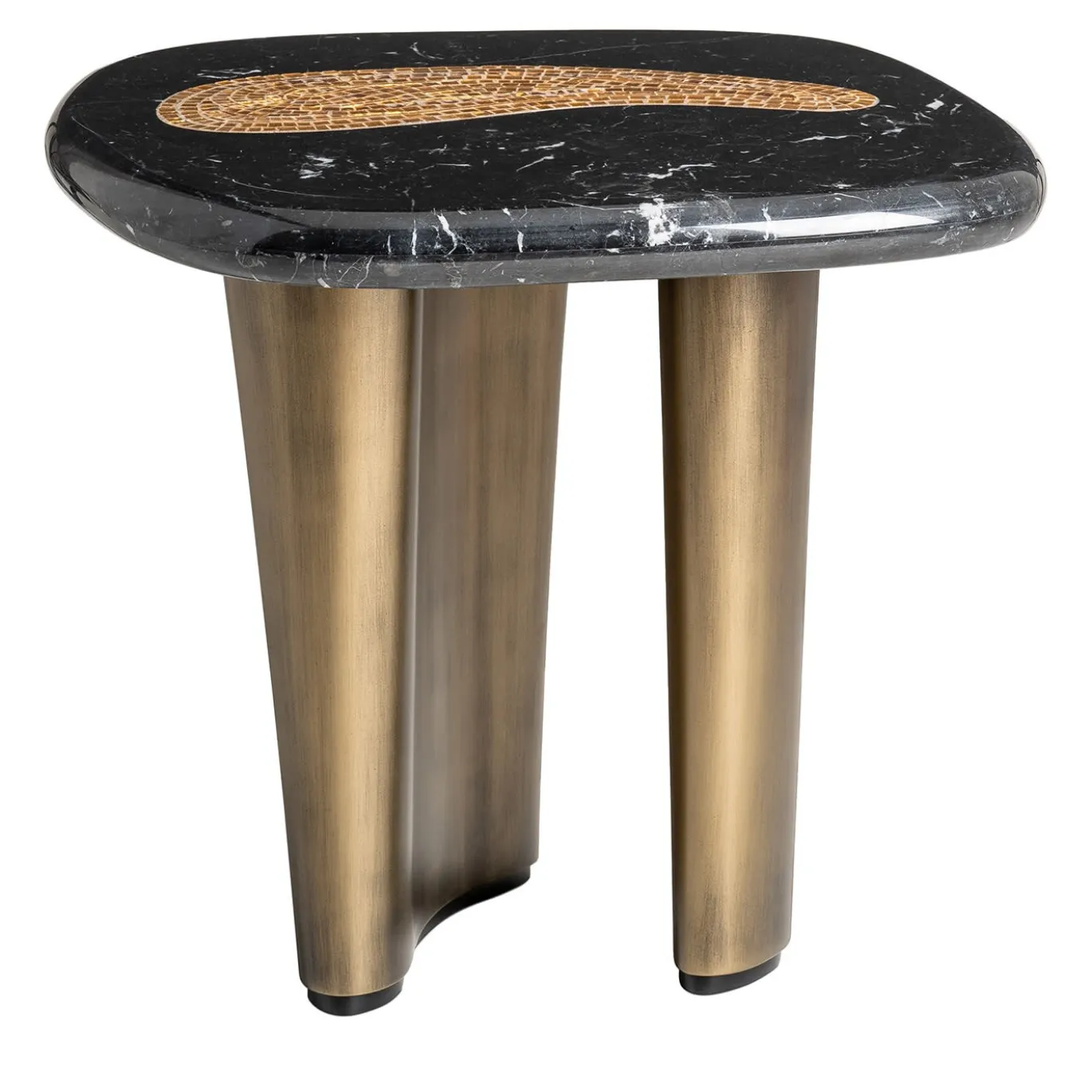Tavolino Alto Leon con Piano in Marmo Nero Marquina