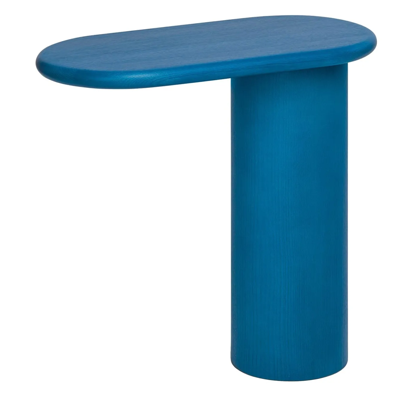 Tavolino a sbalzo a L in legno di frassino blu
