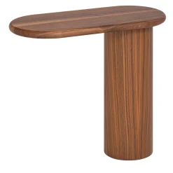 Tavolino a sbalzo a L in legno di noce