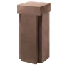 Tavolino Assoluto Plinth in Pelle Marrone