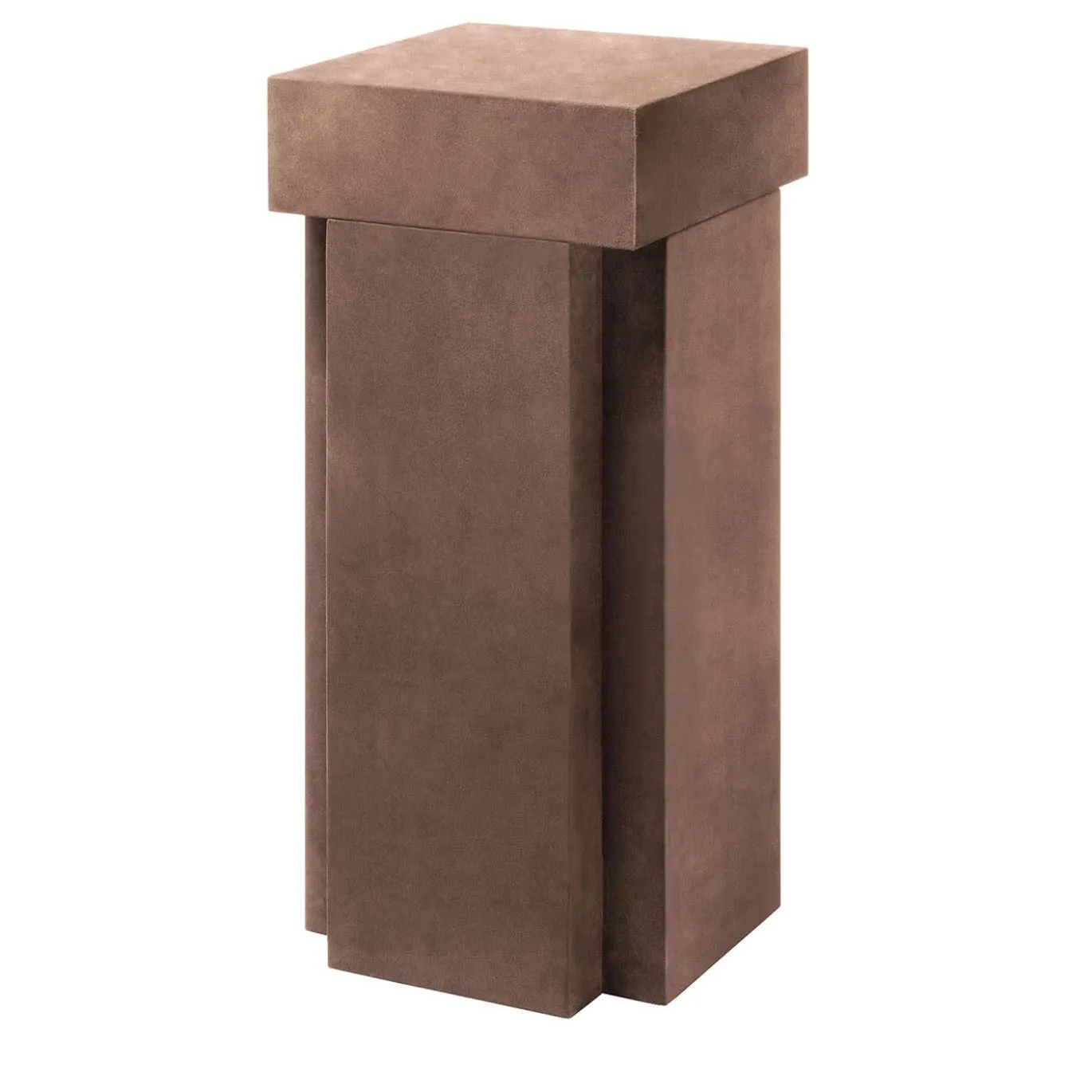 Tavolino Assoluto Plinth in Pelle Marrone