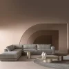 Tavolino Atollo con struttura color champagne di CSM