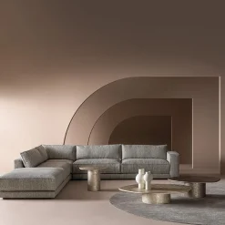 Tavolino Atollo con struttura color champagne di CSM