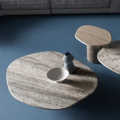 Tavolino Atollo in marmo Travertino Silver di CSM