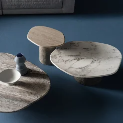 Tavolino Atollo in marmo Travertino Silver di CSM