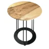Tavolino Aureola in legno di noce beige e nero opaco