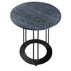 Tavolino Aureola in legno di noce e nero azzurro e nero