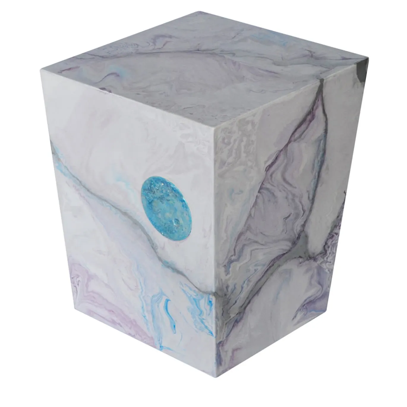 Tavolino azzurro e rosa