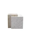 Tavolino Bloc in marmo Bianco di Carrara e travertino by Martage Collection