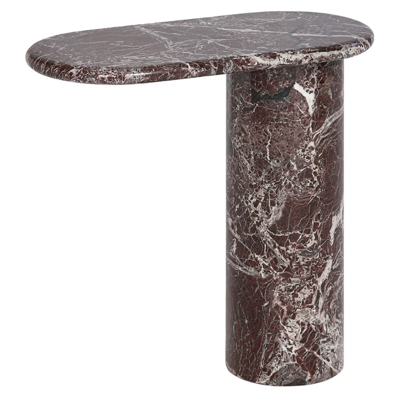 Tavolino Cantilever L Rosso Levanto in marmo di Matteo Zorzenoni