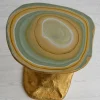 Tavolino Charles in Legno Verde Chiaro e Oro