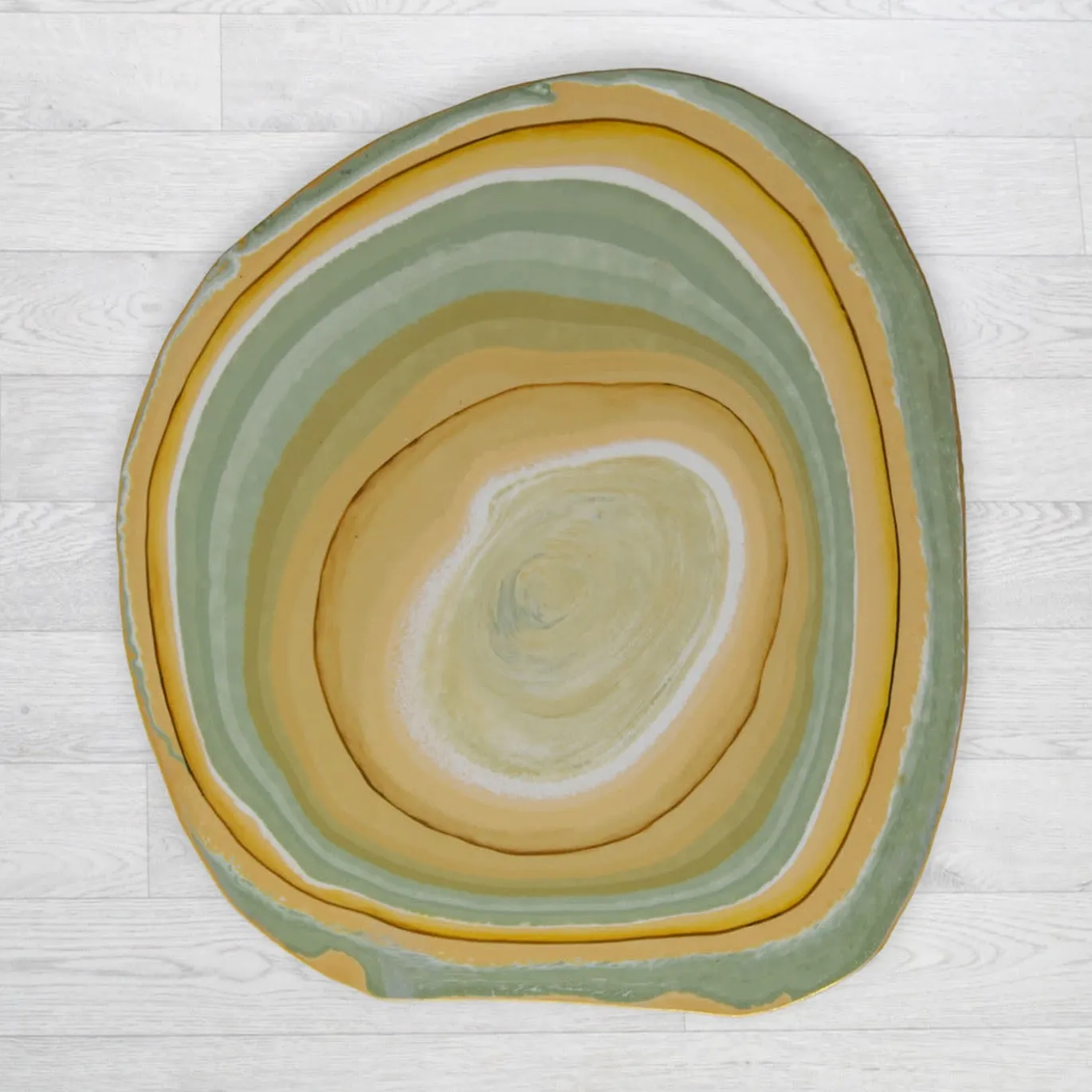 Tavolino Charles in Legno Verde Chiaro e Oro