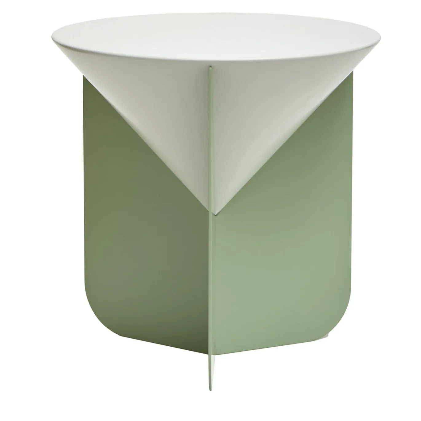 Tavolino Cone bianco e verde di Matteo Zorzenoni