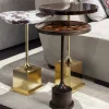 Tavolino con piano in marmo bianco