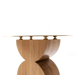 Tavolino Constantin in rovere cerato e ottone