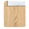 Tavolino contenitore Amo in rovere con top in onice bianco