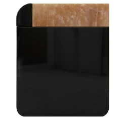 Tavolino Contenitore Amo Nero con Top in Onice Miele
