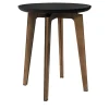 Tavolino con top in Peltrox e base in legno bronzo