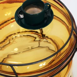 Tavolino da caffè Babà in vetro di Murano ambra