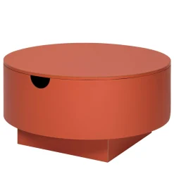 Tavolino da caffè basso in legno e pelle