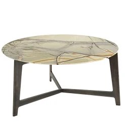 Tavolino da caffè B160 con top in marmo Blue Island