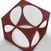Tavolino da caffè Cubo in legno laccato rosso