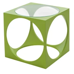Tavolino da caffè Cubo in legno laccato verde