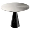 Tavolino da caffè Ed072 in marmo nero e metallo silver