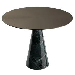 Tavolino da caffè Ed072 in marmo verde e bronzo