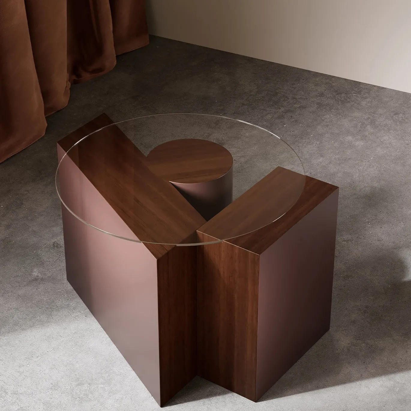 Tavolino da caffè in legno di noce Open Eye