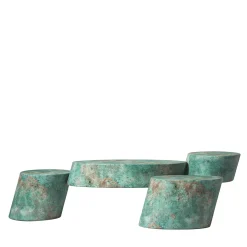 Tavolino da caffè in rame verde Pavé