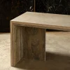 Tavolino da caffè minimalista in travertino titanium