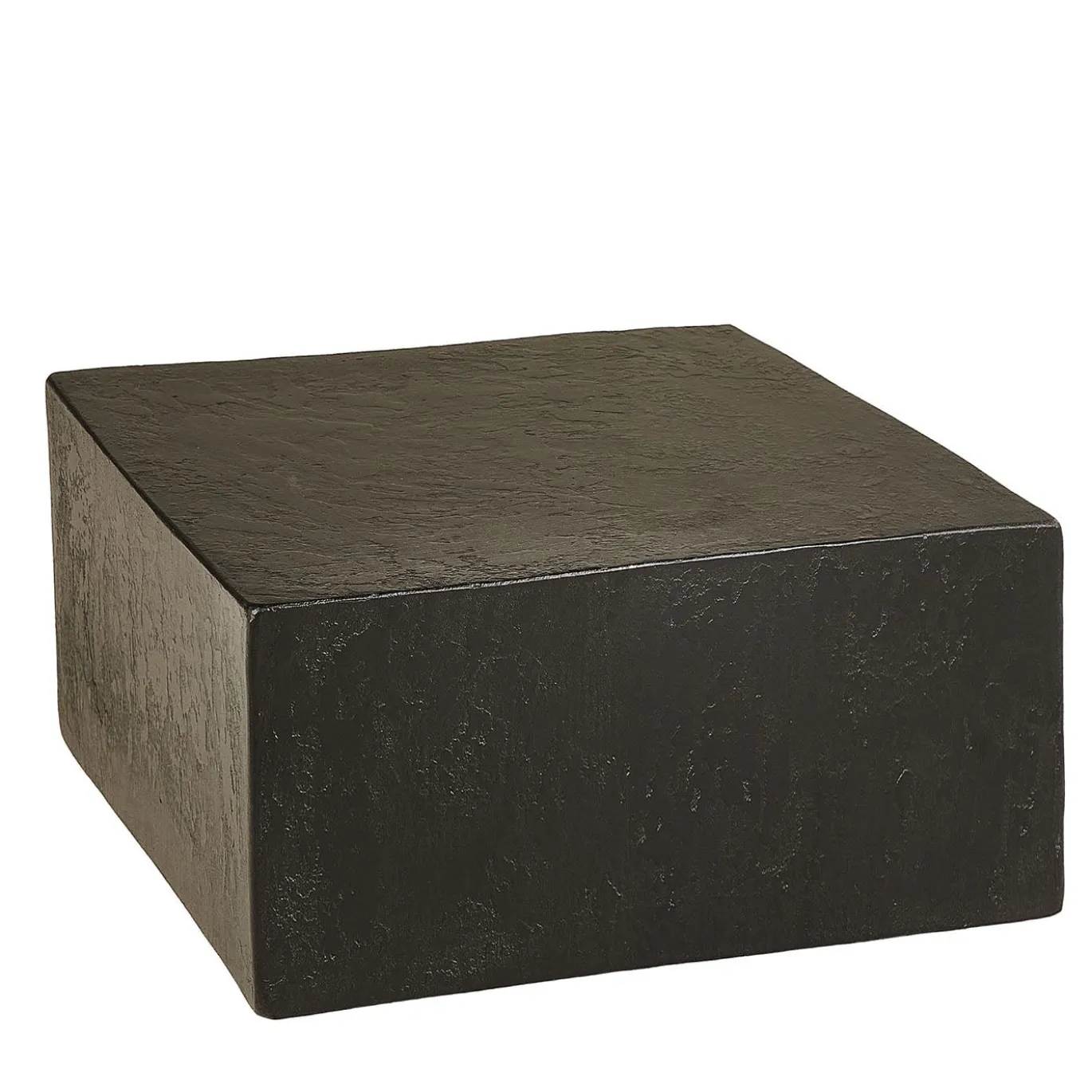 Tavolino da caffè Monolite Cube in resina marrone scuro spatolata a mano
