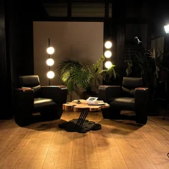 Tavolino da caffè Ombra in legno con base in acciaio tubolare