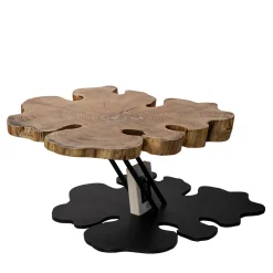 Tavolino da caffè Ombra in legno con base in acciaio tubolare