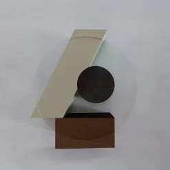 Tavolino da caffè Open Eye khaki e verde scuro laccato lucido