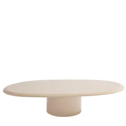 Tavolino da caffè ovale Beige Pebble L