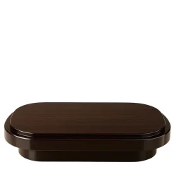 Tavolino da caffè ovale in legno di noce Mirage