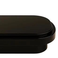 Tavolino da caffè ovale in legno laccato nero Mirage