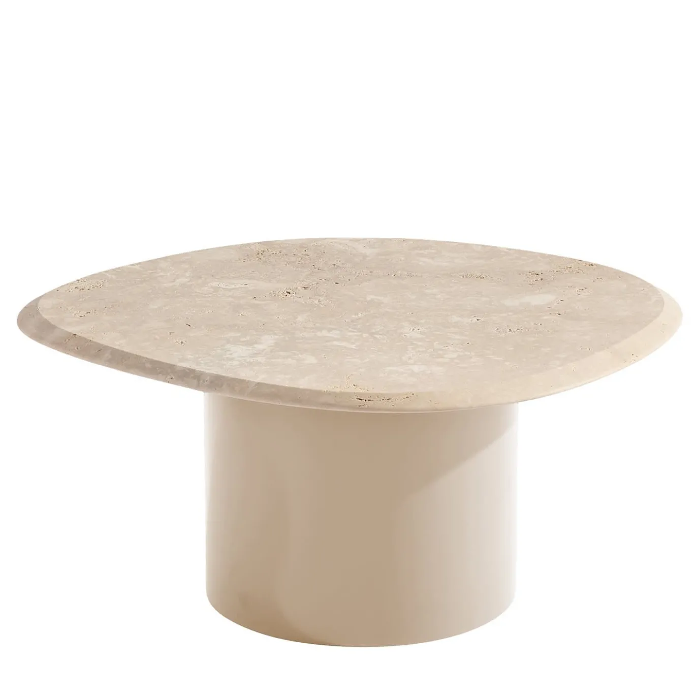 Tavolino da Caffè Pebble M in Legno Laccato e Marmo