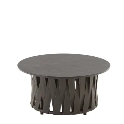 Tavolino da caffè per esterni Circus nero con piano rotondo in Dekton