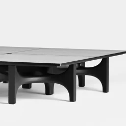 Tavolino da caffè Qapu a 4 moduli in rovere nero