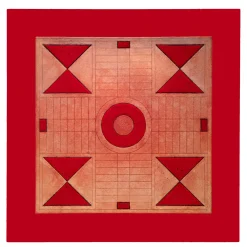 Tavolino da caffè quadrato Across Ludo XL in rame rosso